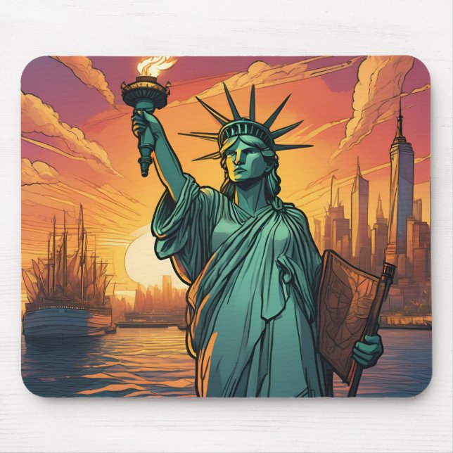 Mouse carpet statue of freedom mouse pad (Front)