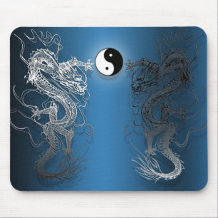 Mouse carpets the ying and yang dragons mouse pad