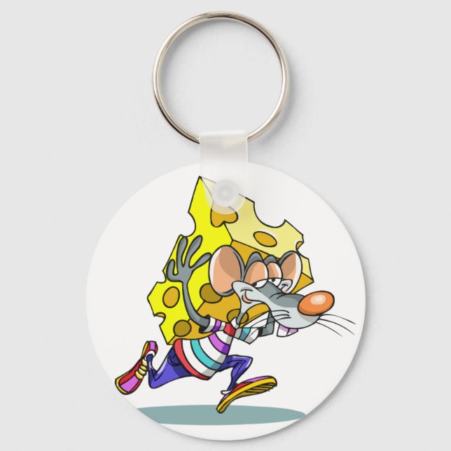 Mouse Carrying Cheese Keychain (Front)