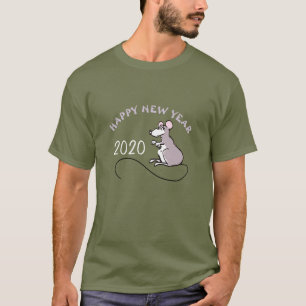Mouse Cartoon Lunar Rat New Year 2020 Men Tee