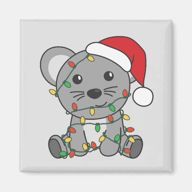 Mouse Christmas Winter Animals Holiday Mice Magnet (Front)