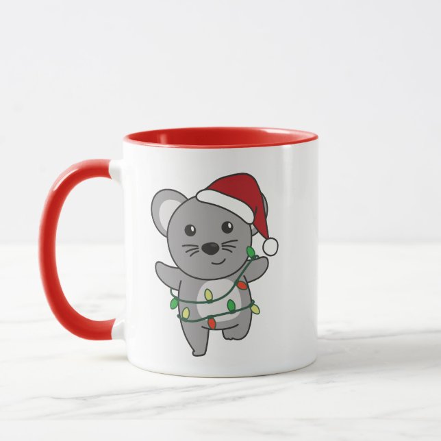 Mouse Christmas Winter Animals Holiday Mice Mug (Left)
