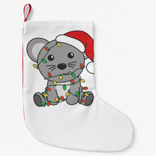 Mouse Christmas Winter Animals Holiday Mice Small Christmas Stocking (Front)