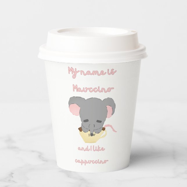Mouse Cocoa Cappuccino Paper Cups (Front)