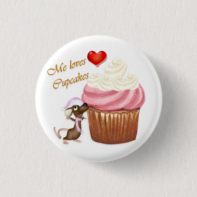 Mouse Cupcake Button (Front)