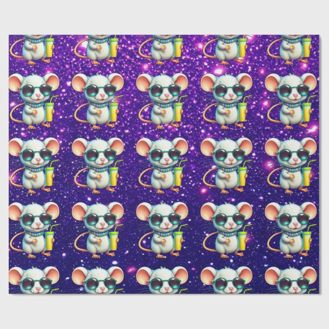 Mouse Cute Charming Themed Character Gift Wrap (Flat)