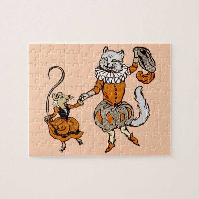 mouse dancing with a cat jigsaw puzzle (Horizontal)
