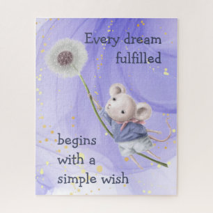 Mouse Dandelion Every Dream Simple Jigsaw Puzzle
