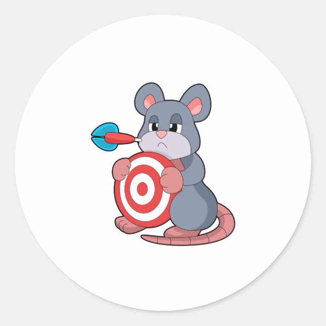 Mouse Darts Dart Dartboard Classic Round Sticker (Front)