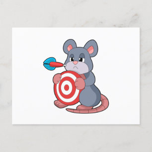 Mouse Darts Dart Dartboard Postcard