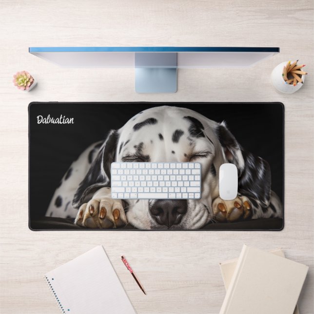 Mouse Desk Mat - Peaceful Dalmatian Sleeping (Office 1)