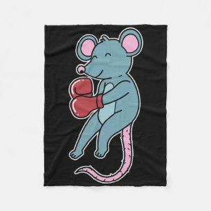 Mouse Does Boxing Fleece Blanket