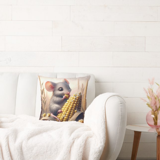 Mouse Eating Corn On The Cob Cushion (Couch)