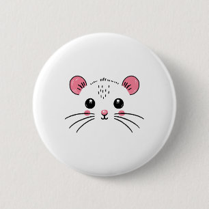 Mouse Face Costume Girl Boy Birthday Mouse Hallowe 6 Cm Round Badge