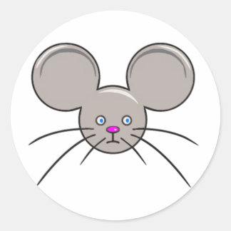 Mouse Face transparent Classic Round Sticker