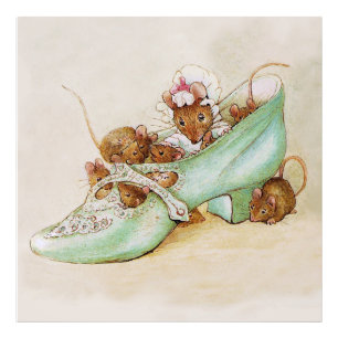 Mouse Family in a Shoe by Beatrix Potter Photo Print
