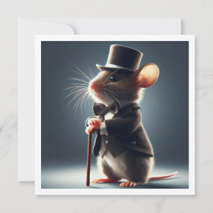 Mouse gentleman, Mouse birthday party Invitation