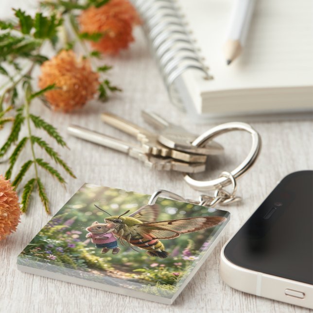 Mouse Gets A Ride Key Ring (Front Right)