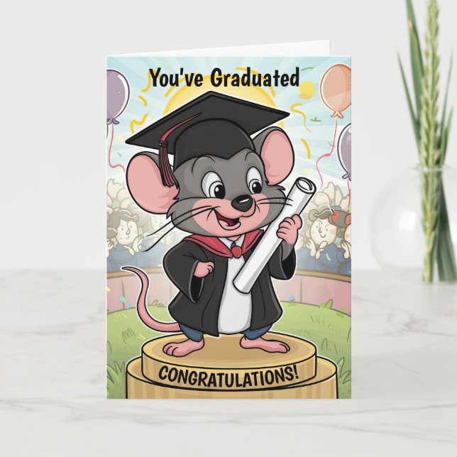 Mouse Graduation Personalised Card (Front)