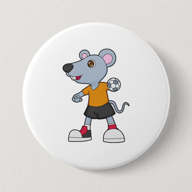Mouse Handball player Handball 7.5 Cm Round Badge (Front)