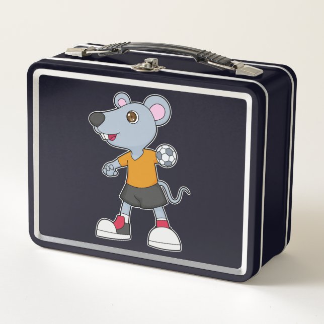 Mouse Handball player Handball Metal Lunch Box (Front)