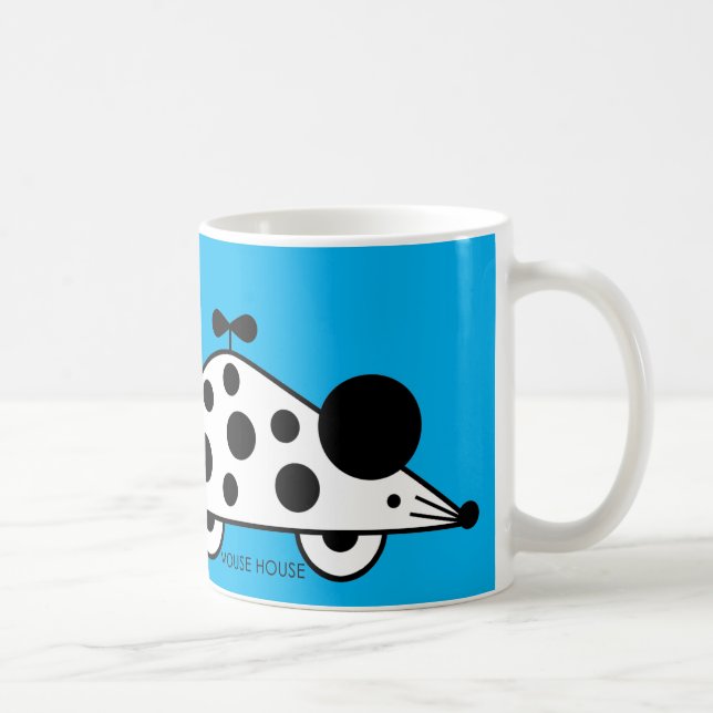 Mouse House BW Turquoise Mug (Right)