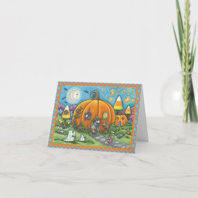 MOUSE HOUSE HALLOWEEN GREETING CARD Verse (Front)