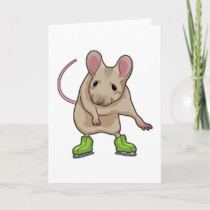Mouse Ice skating Ice skates Card