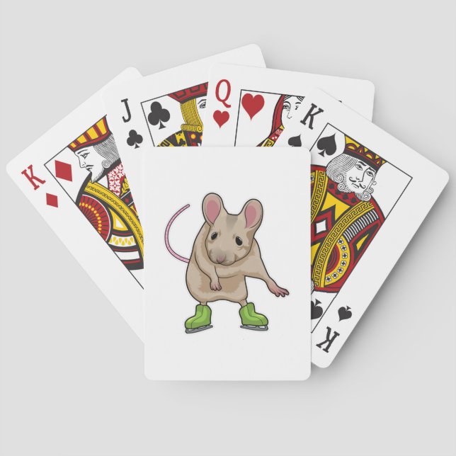 Mouse Ice skating Ice skates Playing Cards (Back)