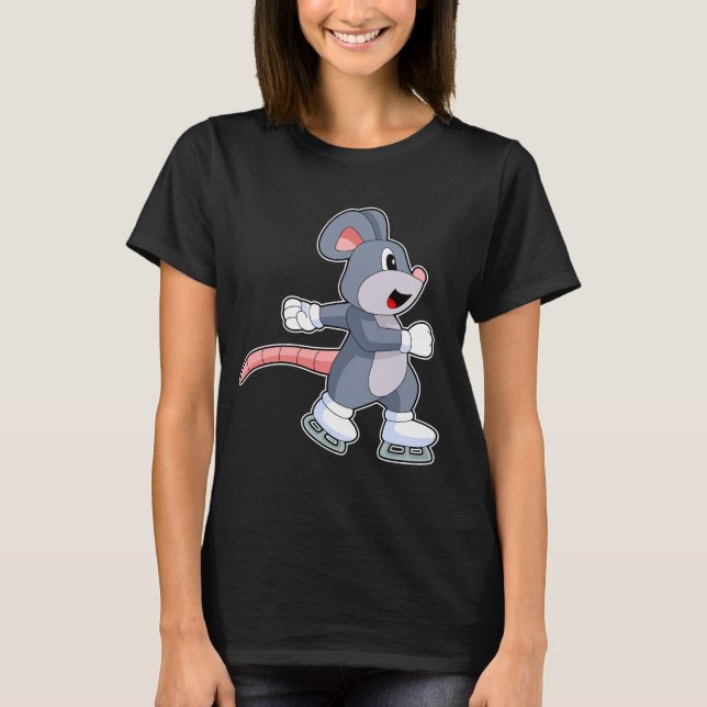Mouse Ice skating Ice skates T-Shirt (Front)