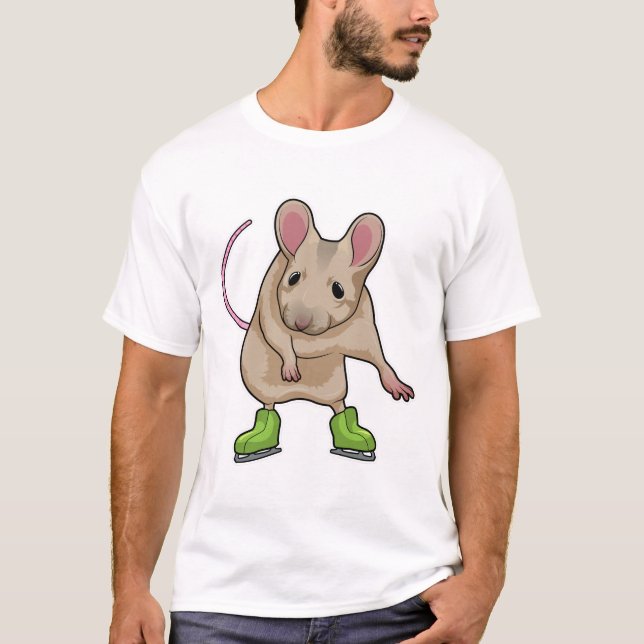 Mouse Ice skating Ice skates T-Shirt (Front)
