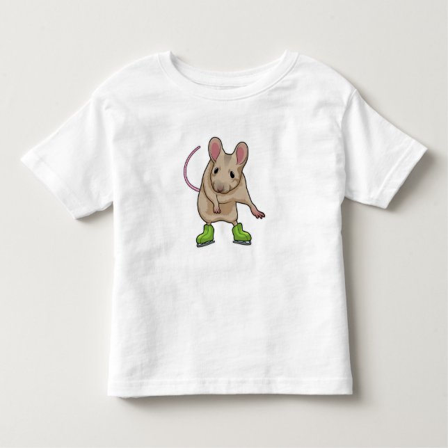 Mouse Ice skating Ice skates Toddler T-Shirt (Front)