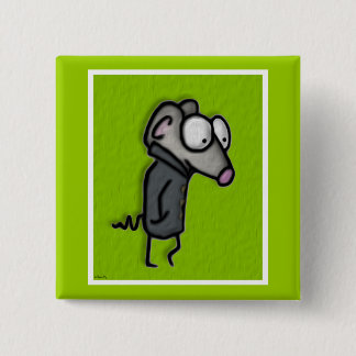 Mouse in a Trench 15 Cm Square Badge