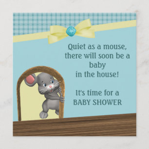 Mouse In House Baby Shower, Green & Yellow Invitation
