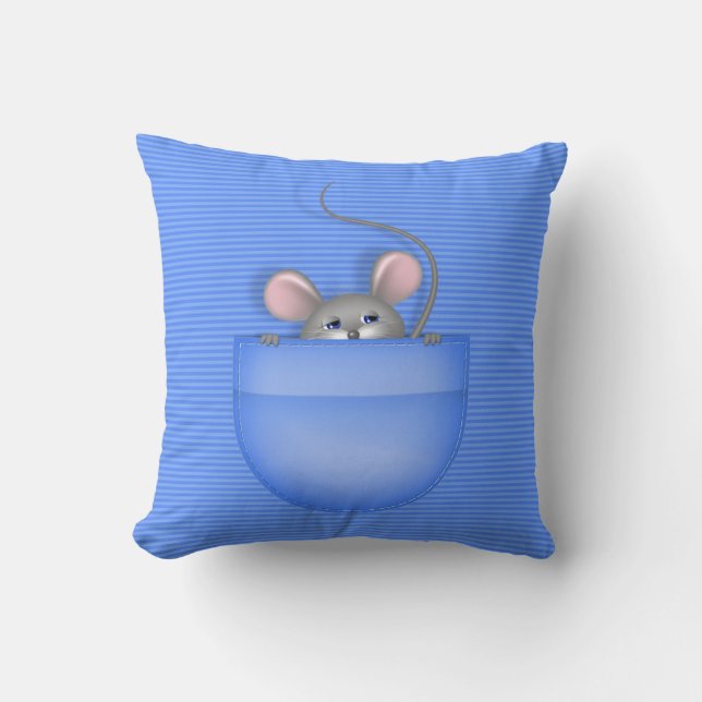 Mouse in Pocket  Cushion (Front)