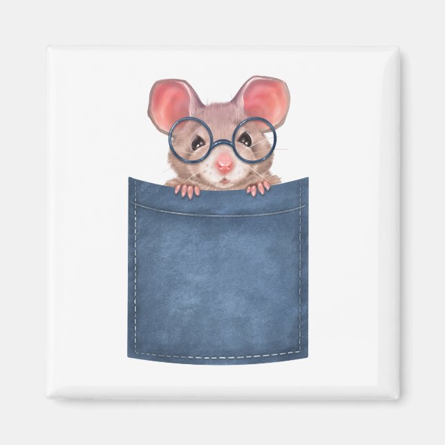 Mouse in pocket magnet (Front)