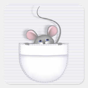 Mouse in Pocket Square Sticker