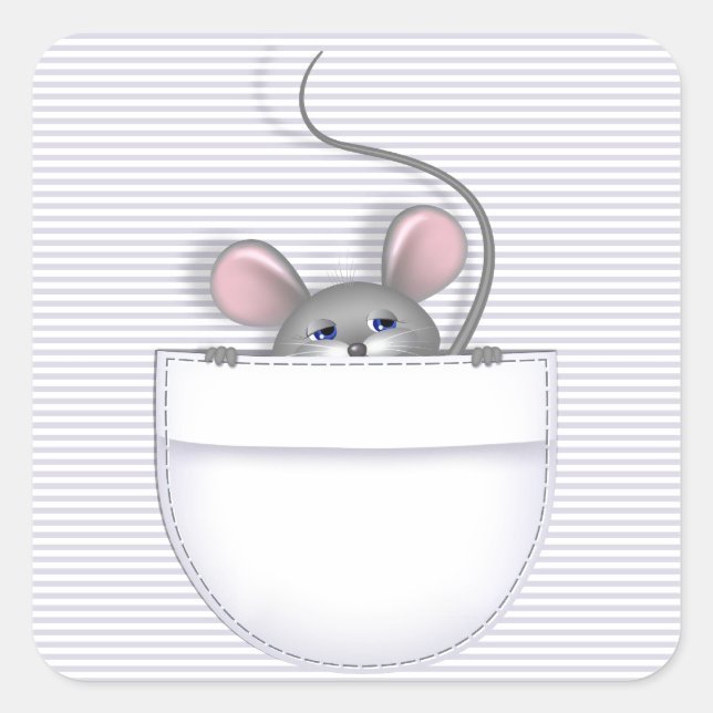 Mouse in Pocket Square Sticker (Front)