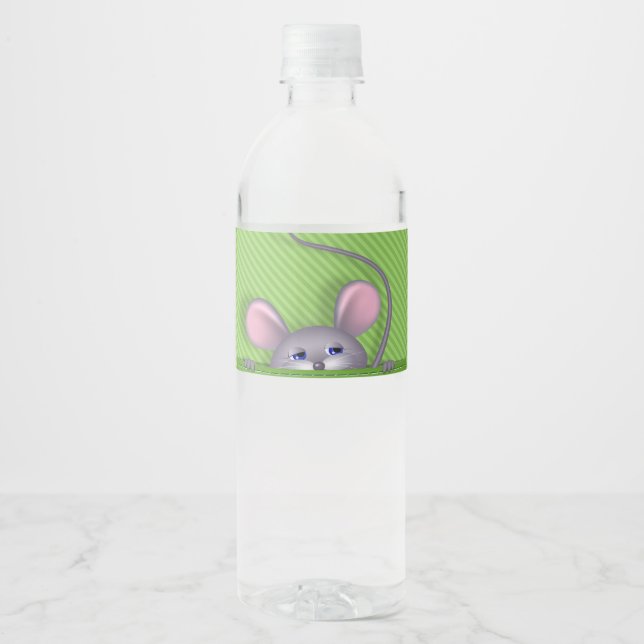 Mouse in Pocket Water Bottle Label (Front)
