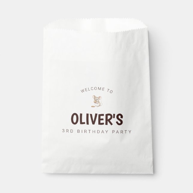 Mouse Kid Birthday Party Favour Bag (Front)