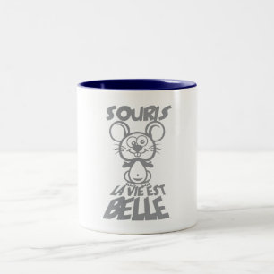 mouse_life_beautiful_quote_humor_2903 Two-Tone coffee mug