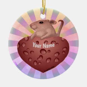 Mouse Love Ceramic Ornament