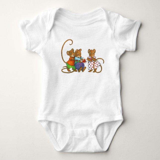 Mouse Love Note Baby Bodysuit (Front)