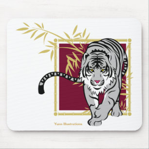 Mouse mat “white Tiger and bamboo "