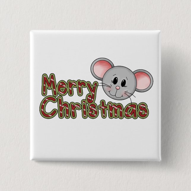 Mouse Merry Christmas Tshirts and gifts 15 Cm Square Badge (Front)