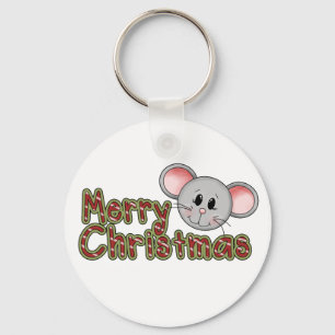 Mouse Merry Christmas Tshirts and gifts Key Ring
