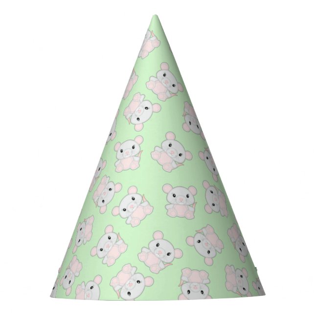 Mouse Mice Birthday Party Green Hat (Front)