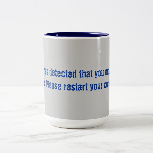 Mouse Moved Error Code Two-Tone Coffee Mug (Center)