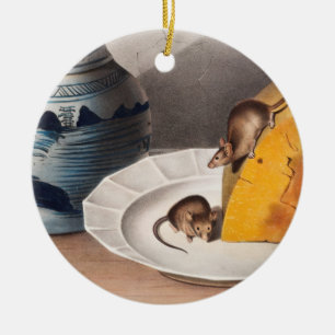 Mouse (Mus-musculus) Illustration Ceramic Ornament