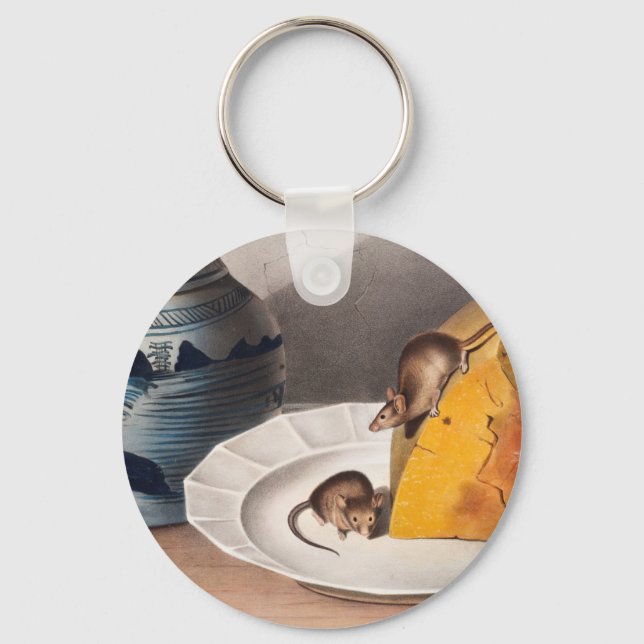 Mouse (Mus-musculus) Illustration Key Ring (Front)